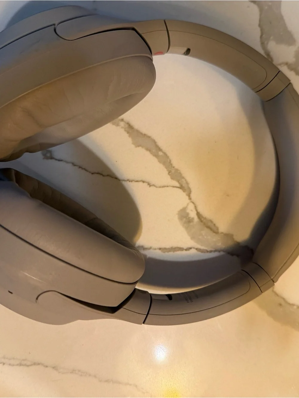 Sony Wireless Over-Ear Headphones — Stone Beige with case
